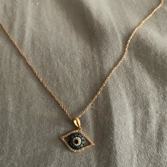 Yellow gold eye necklace - Picture 1 of 3